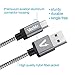 USB Cable,Veckle 6.6 ft Reversible USB 2.0 to Micro USB Cable Braided, Quick Charge and High Speed Data Sync for Android Smartphone, Samsung Galaxy, HTC, Motorola, Nokia and More, Grey
