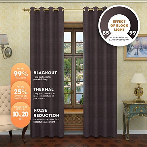 Lana - Premium Thermal Insulated Blackout Curtain - Luxury Solid Draperies - Advanced Insulation Technology - Blocks 99% of Sunlight - Perfect for Any Room (38"W x 84"L - Two Panels, Charcoal)