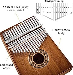Kalimba Thumb Piano, 17 Keys — Includes Tuning