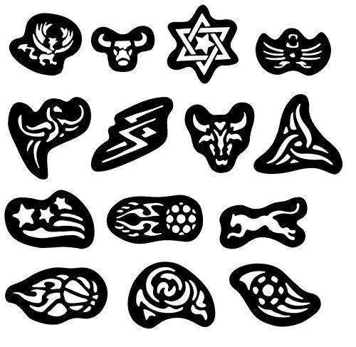 Lucktao 25pcs/set Hair Tattoo Template Hair Trimmer Carved Dye Coloring Tattoos Patterns Stencil DIY Salon Barber Tools
