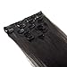Emosa 100% Real Human Hair Clips in Hair Extensions Full Head #1 Jet Black #1B Natural Black (20inch, Natural Black)