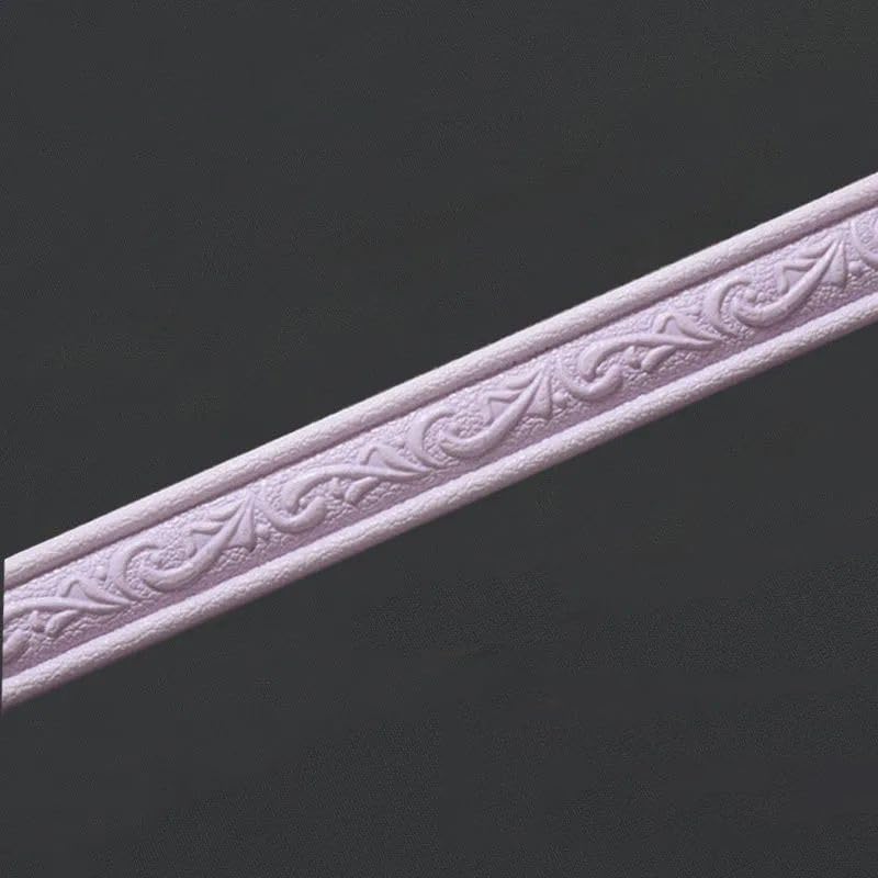 Dostear Wallpaper Border Peel and Stick Wall Border Sticker Home Ceiling Decorative Border for Bathroom Living Room Kitchen Light Purple 4 X 230cm（2pcs）