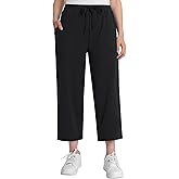Weintee Women's 21 Inch Inseam Capri Pants Wide Leg Cotton Capris for Summer