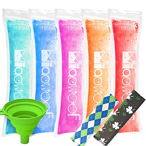120 Disposable Ice Popsicle Mold Bags| BPA Free Freezer Tubes With Zip Seals | For Healthy Snacks, Yogurt Sticks, Juice & Fruit Smoothies, Ice Candy Pops with A Funnel 2 Pack Ice Pop Sleeves