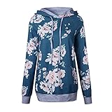 Ya Ya Hood Women's Floral Printed Casual Long Sleeve Hoodie Pullover Sweatshirts