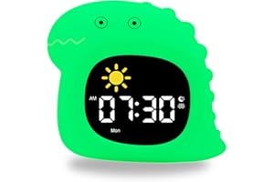 GALYNA Kids Alarm Clock, Ok to Wake Clock for Kids, Toddler Sleep Training Clock with Night Light, White Noise Sound Machine, Birthday Gift for Children Boys Girls (Dinosaur)
