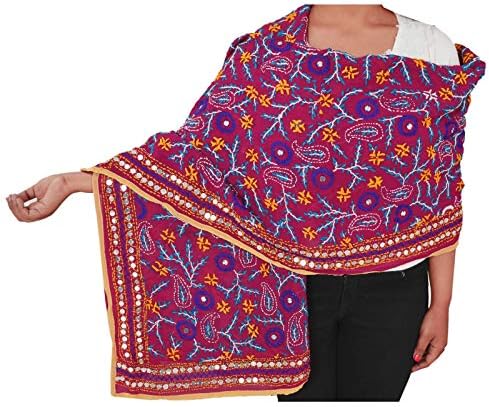 SalsaNights Scarves Hand Embroidered Dupatta Evening Stole Phulkari Wrap Shawl