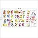 Cartoon Animals English Graphic Alphabet Letters Wall Stickers Removable Wall Decal for Girls and Boys Nursery Baby Room Children's Bedroom