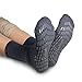 Pembrook Non Skid / Slip Socks Cotton Hospital Socks - (2-Pack) - Great for adults, men, women, Medical patients, Grey, One Size