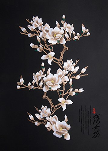 Pack of 3 very large flower applique plum blossom sewn …
