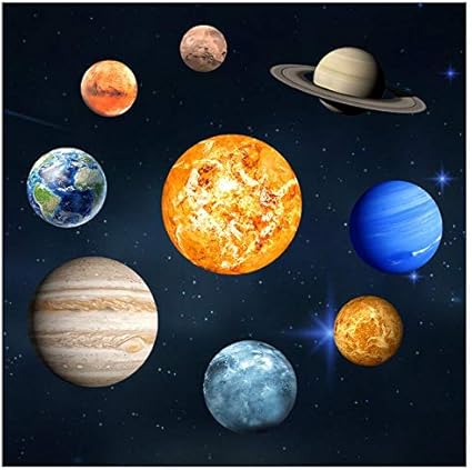 Sticker Mural Geant Planetes Du Systeme Solaire Terre Saturne Mars Jupiter Amazon Fr Cuisine Maison