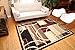 Generations Brand New Contemporary Reds Burgundy Modern Square and Circles Area Rug 5'2 x 7'3
