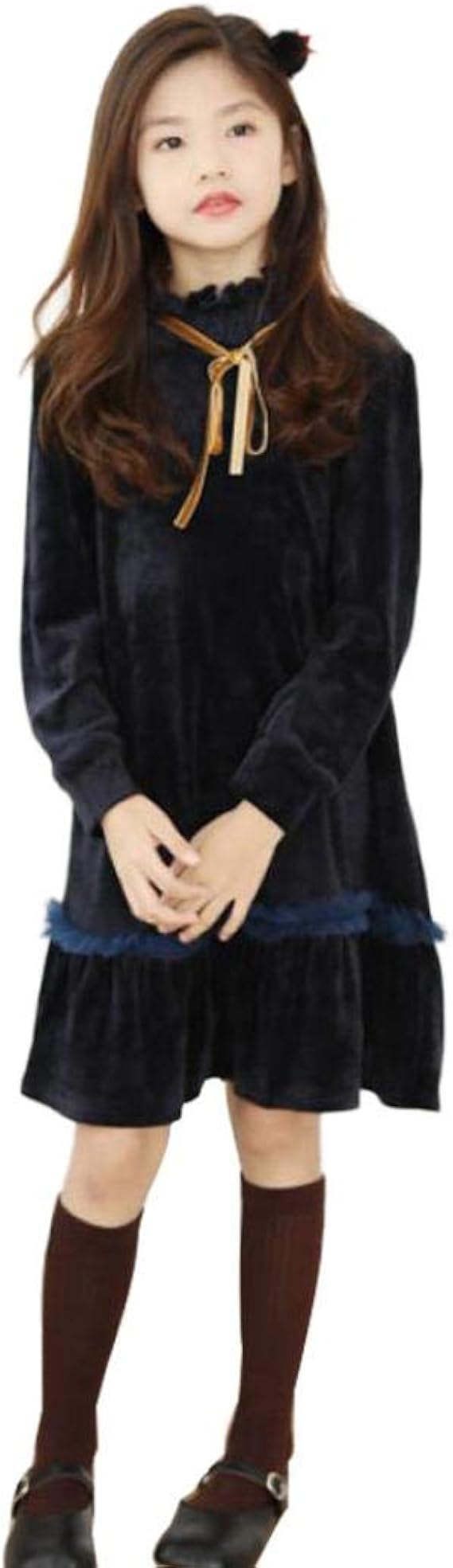 Amazon 子供服 女の子 ワンピース フォーマル 蝶結び ガールズ ドレス プリンセス カジュアル 発表会 入学式 卒業式 通園 通学 パーティ オシャレ 秋冬 ワンピース チュニック 通販