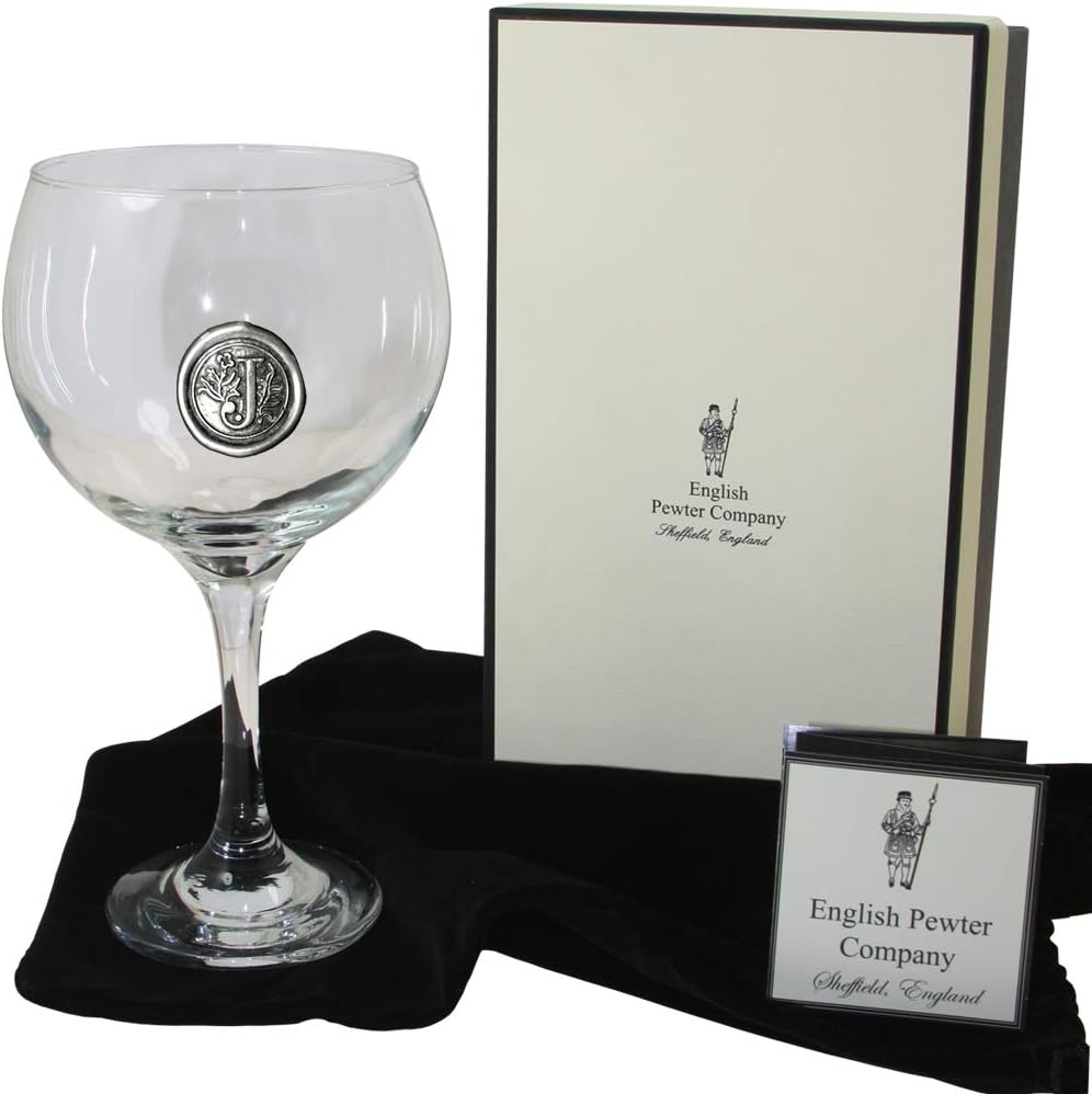 English Pewter Company Personalised Gin Glass with Your Choice of Initial, Unique Gift for Men or Women Birthdays - Image 4