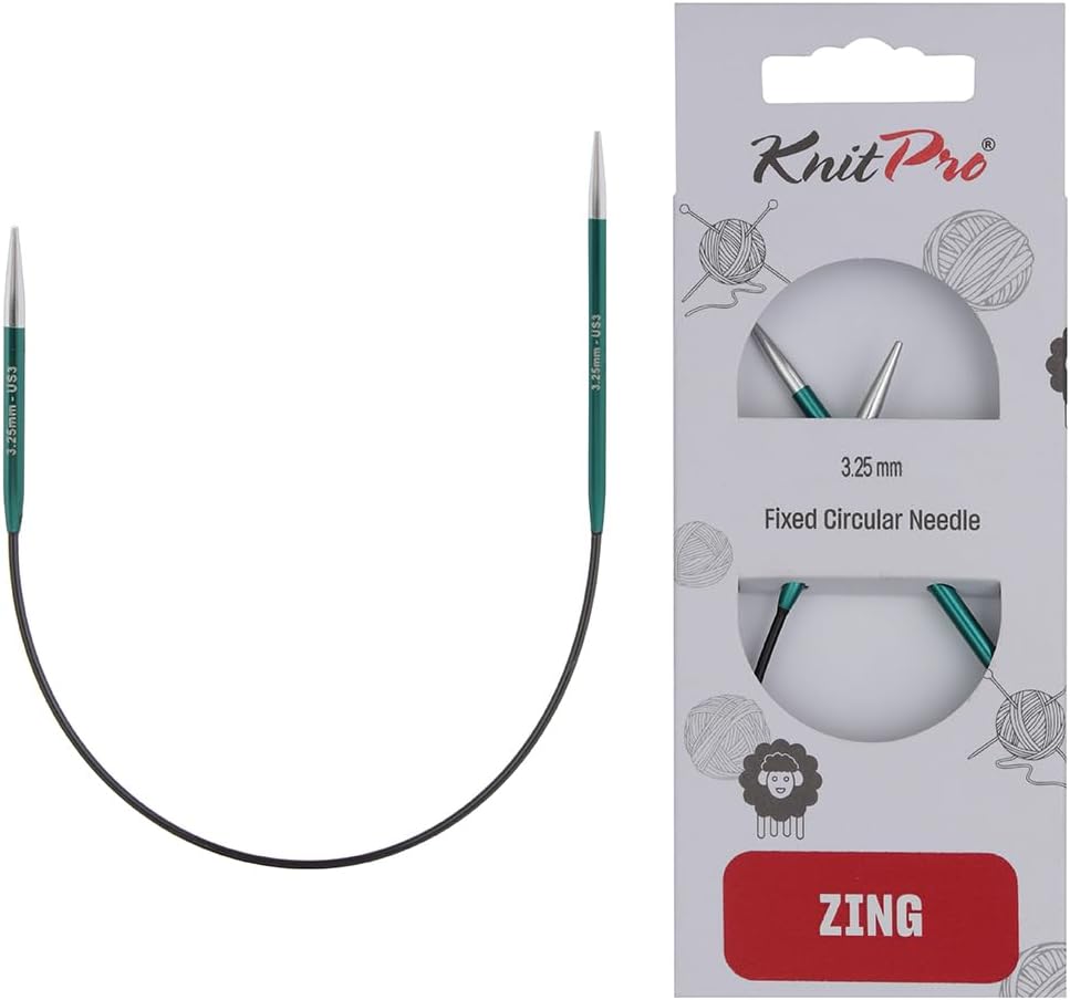 KnitPro Zing Fixed Circular Needles Asymmetrical 10" 3.25mm