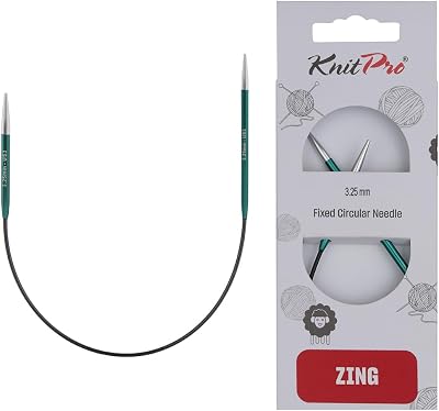 KnitPro Zing Fixed Circular Needles Asymmetrical 10" 3.25mm