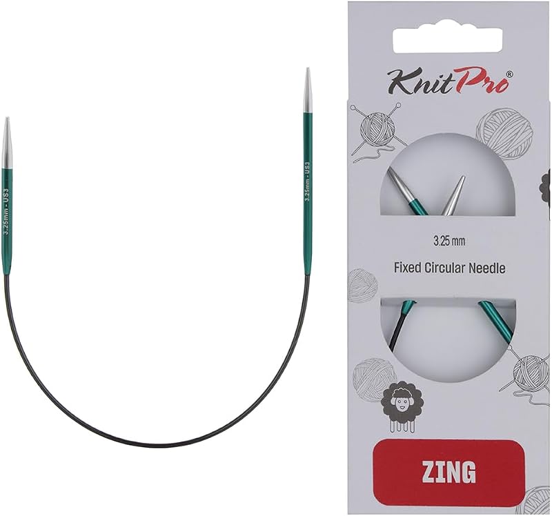 KnitPro Zing Fixed Circular Needles Asymmetrical 10" 3.25mm