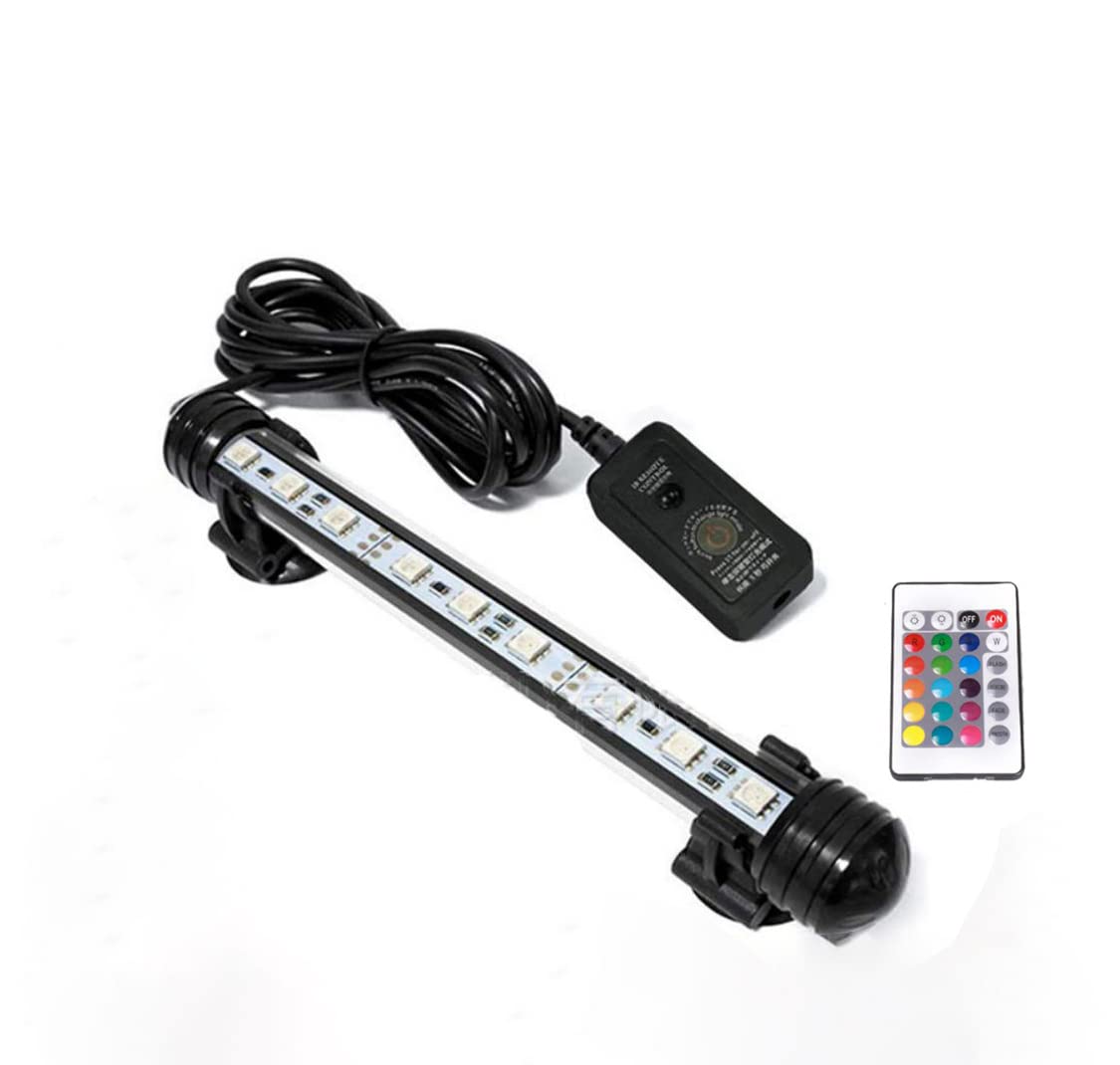 VOANZO Aquarium Light Fish Tank Led Light with Remote 16 Colours 4 Modes for Mini Aquarium Fish Tank-18cm