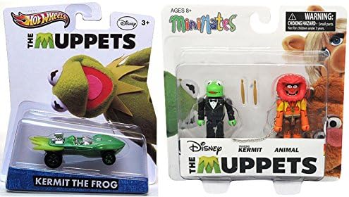 Muppets Minimates Series Exclusive Kermit the Frog Tuxedo + Animal & Hot Wheels Kermit the Frog Character Entertainment Car Set