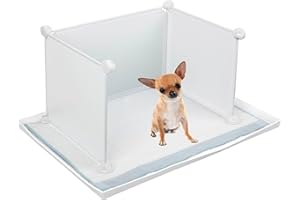 BENCACAWINSTYLE Dog Litter Box with High Walls,Indoor Dog Potty for X-Small Dogs Like Chihuahuas Yorkshire.No Spill Silicone Pee Pad Holder Tray for Dogs Work with Most Training Pads and Easy to Clean.