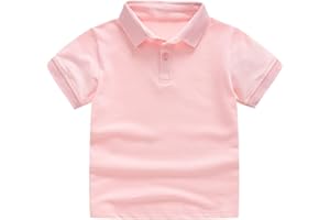 Toddler Baby Girls Boys Classic Polo Shirt Kids Short Sleeve Golf Polo Moisture Wicking Dress Shirt Plain Tees Tops