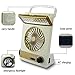Ansee Solar Fan Camping Fan Cooling Table Fans 3 in 1 Multi-Function with Eye-Care LED Table Lamp Flashlight Torch Solar Panel Adaptor Plug for Home Use Camping (Golden)