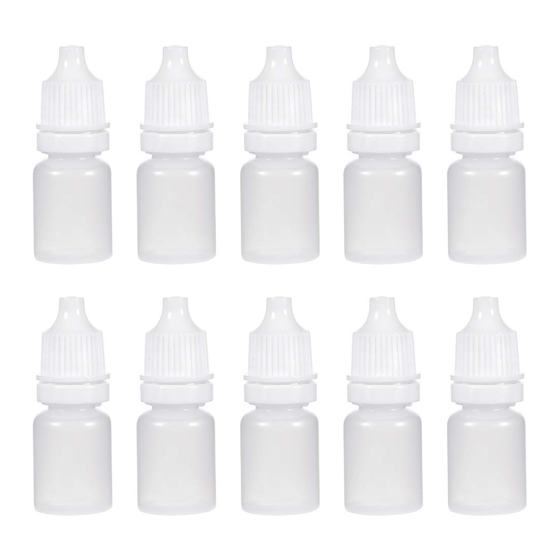 uxcell Plastic Dropper Bottles, 5ml/0.17 oz Empty Squeezable Liquid Dropper Bottle with Cap, White, Pack of 10