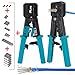 ITBEBE RJ45 Crimping Tool Made of Hardened Steel with Wire Cutter Stripping Blades and Textured Grips (RJ45 CRIMPER TURQUOISE-B)