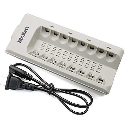 Mr.Batt 8 Bay Smart AAA AA Battery Charger for NiMh NiCd Rechargeable Batteries