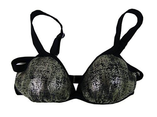 Hula Honey Women's Rockin' Shine Metallic Bikini Top (Medium, Black Gold)