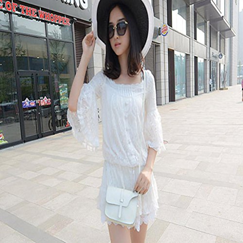 Crossbody Bag,Clearance! AgrinTol Women Girl Shoulder Bag Faux Leather Satchel Tote Handbag (White) - Thumbnail 2