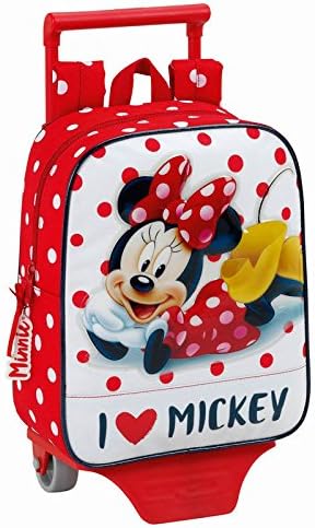 MINNIE DISNEY BACKPACK + TROLLEY. 27CM DISNEY MINNIE
