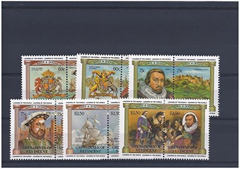 Mint Kings and Queens stamps for collectors - 12 stamps with Henry VIII, The Mary Rose and James I at Edinburgh Castle - Never hinged