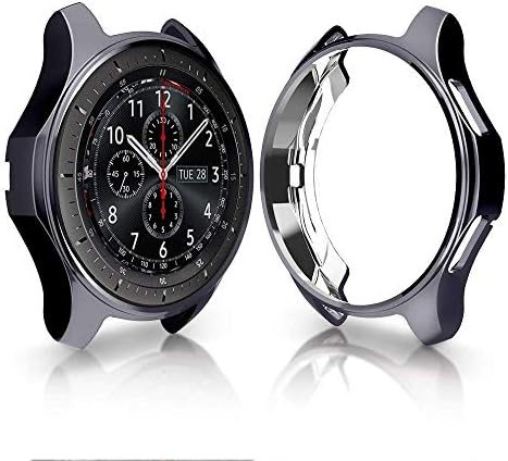 Case for Samsung Gear Galaxy/S3 Frontier SM-R760 & Classic, Soft TPU Plated [Scratch-Proof] All-Around Protective Bumper Shell for Samsung Gear Galaxy/S3 Watch 46mm 42mm (Grey, Galaxy/S3 46MM)