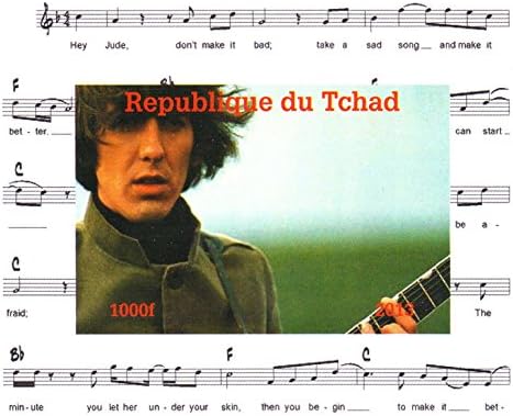 John Lennon collectables - George Harrison Imperforate miniature stamp sheet - Superb condition and never hinged - 2013 / Chad / 1000F