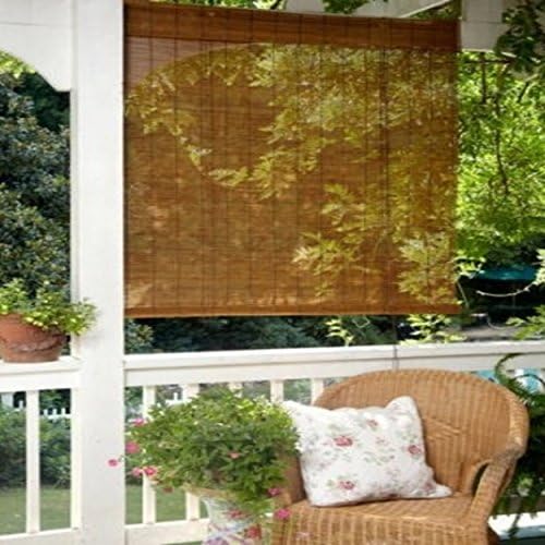 Imperial Decorative 30x72 Bamboo Roll Up Shade, Fruitwood