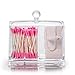 Boxalls Cotton Balls Swabs Holder AcrylicContainer with Lid 4 Compartments