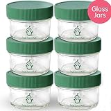 Glass Baby Food Storage Containers | Set of 6 | 4oz Glass Baby Food Jars and Lids | 30 Labels | Freezer Storage | Reusable Glass Baby Food Jars | Microwave & Dishwasher Safe | For Babies & Infants