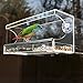 Large Squirrel-Proof Acrylic Window Bird Feeder With Overhang By Gamgee's Garden- Watch Wild Birds Feed- Clear See Through- Removable Sliding Tray- Drain Holes- Heavy Duty Suction Cups- Entertain Pets
