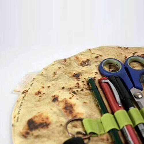 CMrtew Simulation Pizza Biscuits Stationery Collection Bag The Latest Imitation Pancake Pizza Tool Rolled Collection Bag