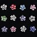 Shuning 20G 24Pcs Straight Nose Pin Stud Rings Stainless Steel Bone Bar Crystal Flower Piercing Jewelry Case