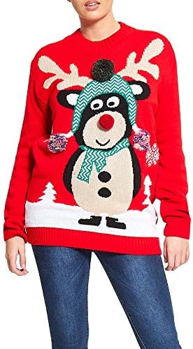 SCO New Womens Ladies Xmas Novelty Christmas Plus Size Knitted Warm Jumper