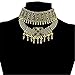 Retro Boho Tribal Tassel Collar Bib Chain Chunky Pendant Statement Necklace Choker for Women (Gold)