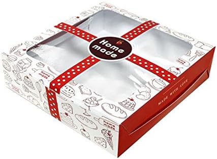 Bonitagirlbox Set of 10 Brownie Box, Bakery and Cookies Boxes with window (White)