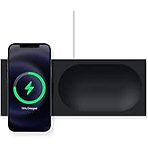elago Charging Tray Compatible with MagSafe Charger, Compatible with iPhone 16/15/14/13/12, AirPods with Wireless Charging and Other Wireless Charging Phones [Black] [Charging Cable Not Included]