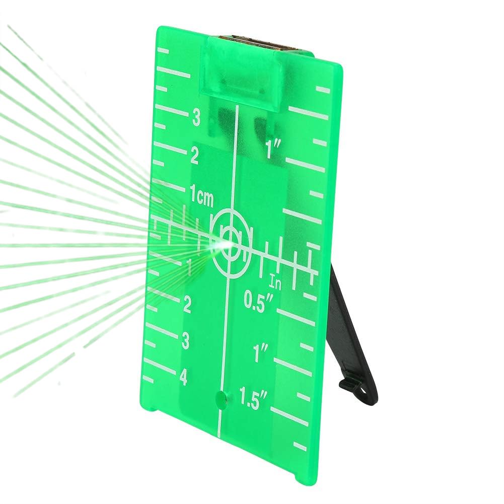 Laser Level Target Plate Double Scale Cross Line Laser Level Meter,Foldable Magnetic Floor Laser Target Card Plate(Green)