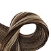 Surprise 18 inch Hair Weft Extensions Human Hair Ombre Balayage Remy Hair Bundles Double Wefted Full Head Color #4 Dark Brown And #27 Honey Blonde 100g Per Package Remy Hair