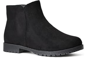 FabKids Girls Ankle Boots Short Booties Side Zipper Riding Boot Low Heels Dress Boot Shoes for Kids