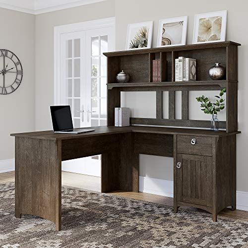 Bush Furniture Salinas L Shaped Desk with Hutch The Home Kitchen Store