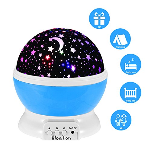 Starry Night Light Lamp,SlowTon Romantic 3 Modes Colorful
